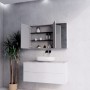 Matte White Fluted Mirror Cabinet 1200